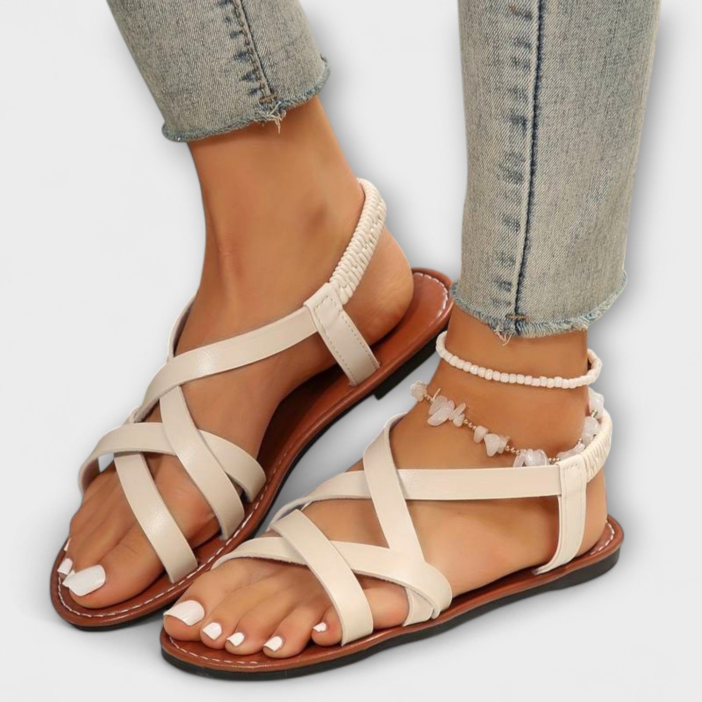 Carola - Damen Sandalen mit leichten Kreuzriemen 