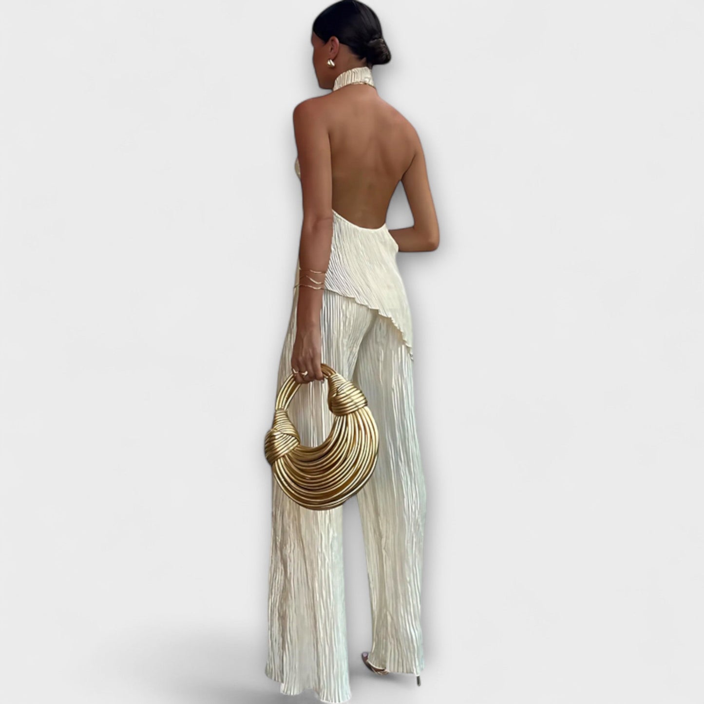 Pilarica – Elegantes, plissiertes, asymmetrisches Set