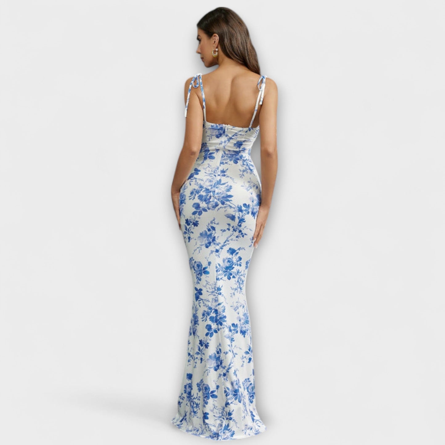 Kathrin – Ballkleid mit Blumenmuster und integrierten Schulterträgern
