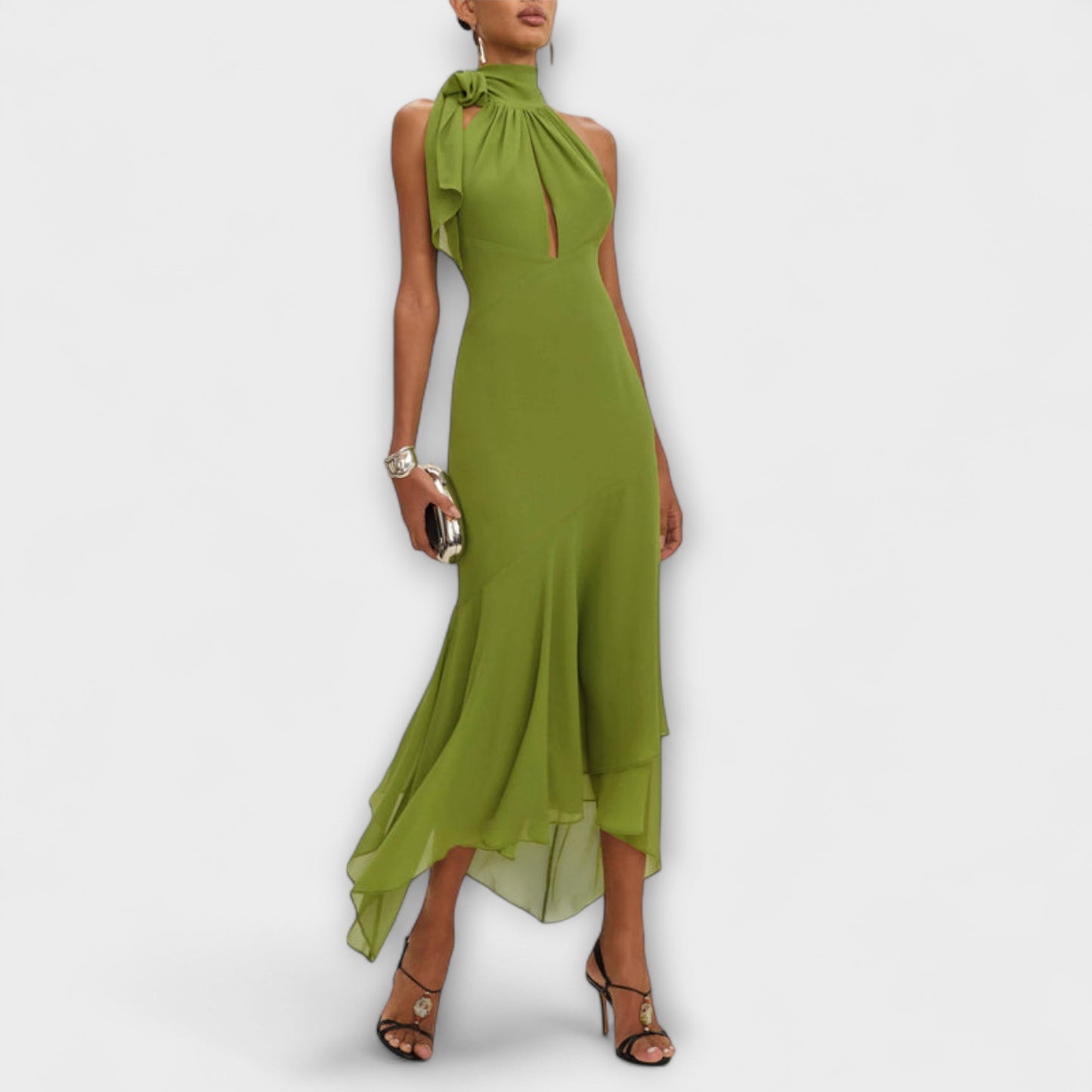Nicole - Schickes asymmetrisches Maxikleid 