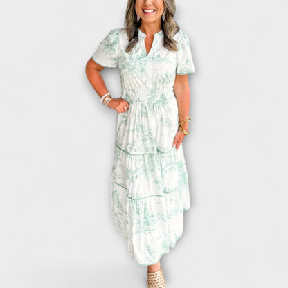 Sofia - Zeitloses Toile Maxi-Kleid
