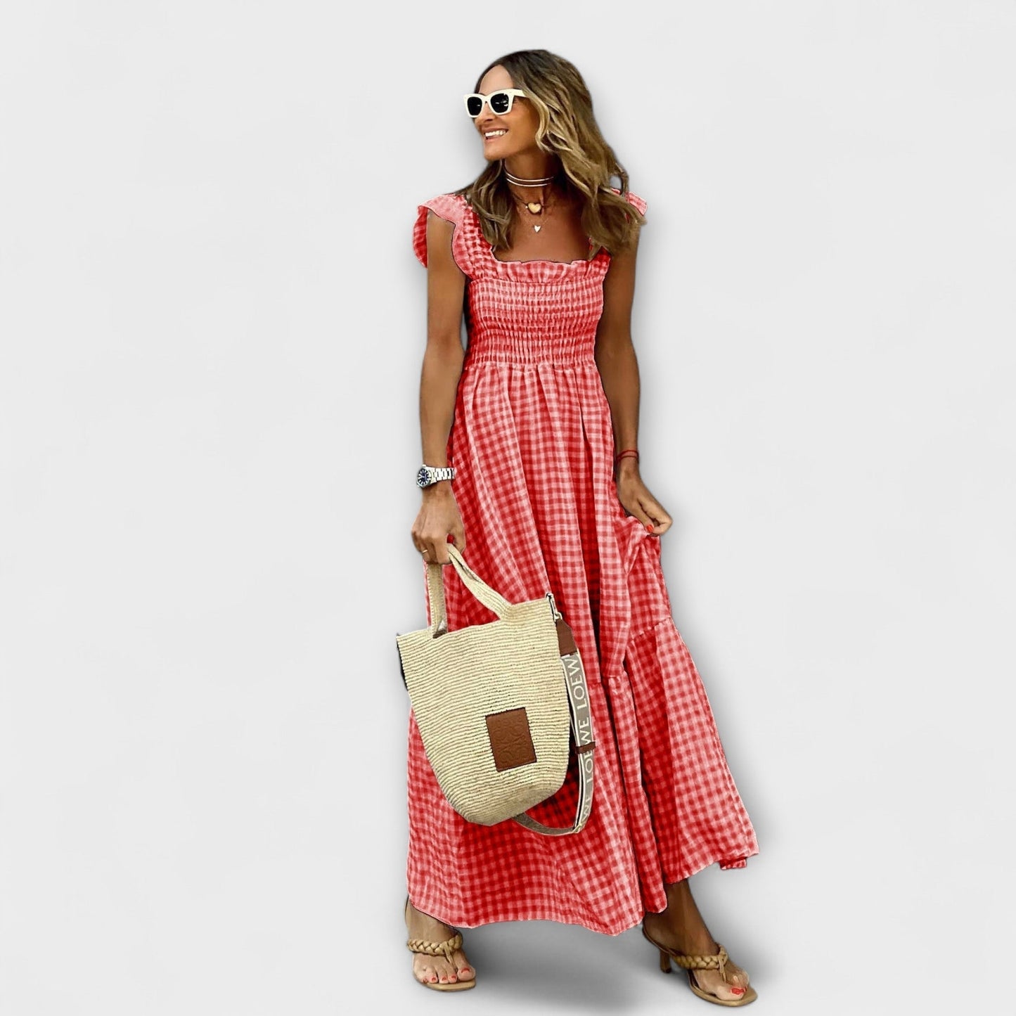 Helene - Maxikleid mit Rüschenärmeln