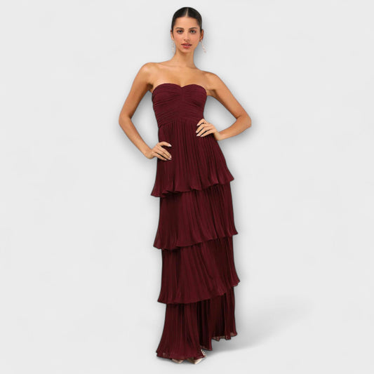 Ida - Trägerloses, ausgestopftes Maxikleid 
