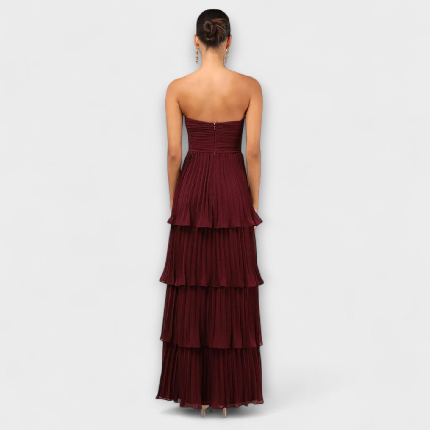 Ida - Trägerloses, ausgestopftes Maxikleid 