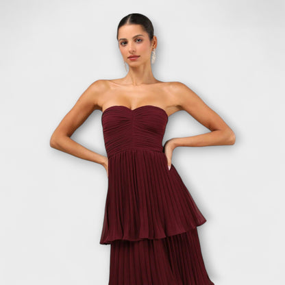 Ida - Trägerloses, ausgestopftes Maxikleid 