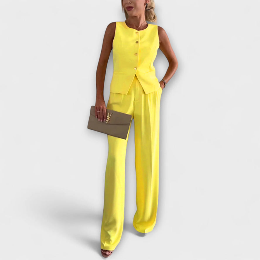 Wilhelmina – Schickes ärmelloses Top und Hosen Ensemble