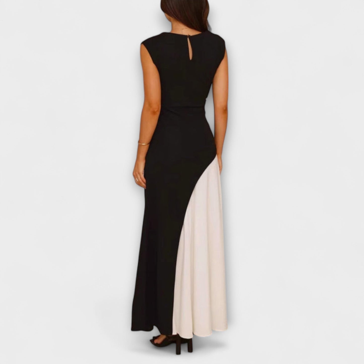Annelie - Monochromes Farbblock-Taillenkleid 
