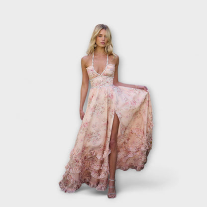 Petra - Schickes Langes Fließendes Kleid 
