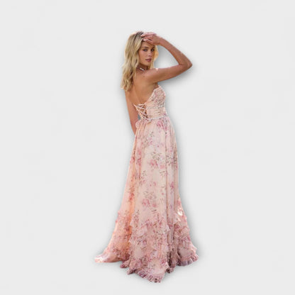 Petra - Schickes Langes Fließendes Kleid 