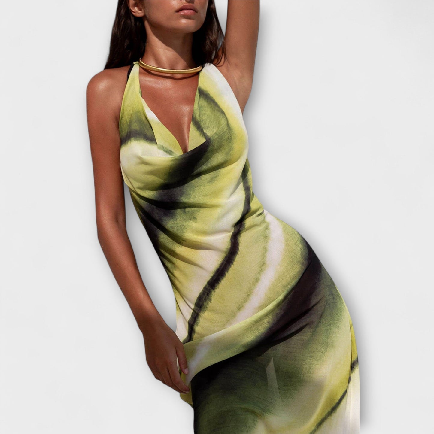 Miriam - Klassisches Tie-Dye Gradient Maxikleid 