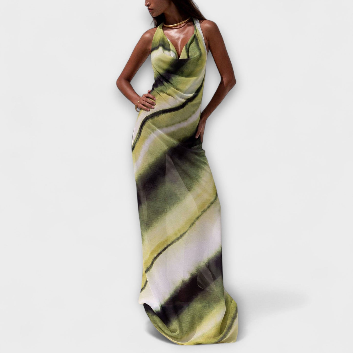 Miriam - Klassisches Tie-Dye Gradient Maxikleid 