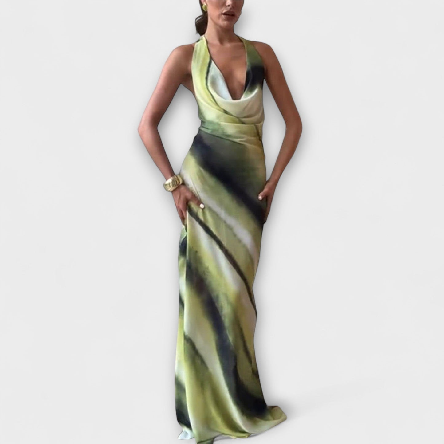 Miriam - Klassisches Tie-Dye Gradient Maxikleid 