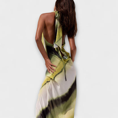 Miriam - Klassisches Tie-Dye Gradient Maxikleid 