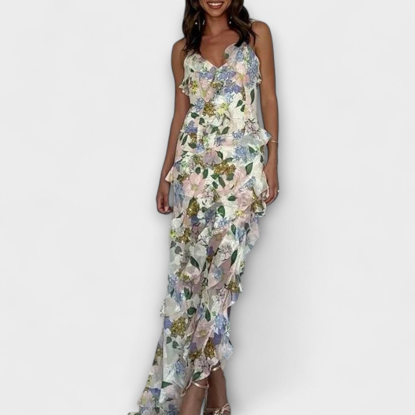 Luise - Rüschenkleid mit Trägerdruck 