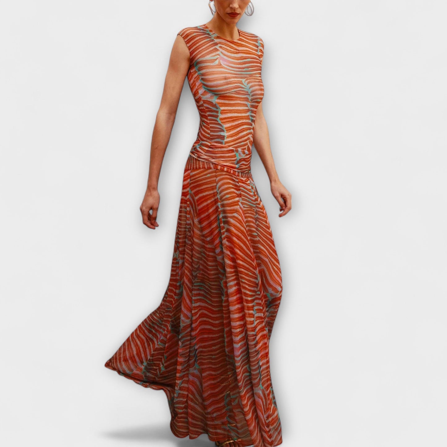 Phoenix - Schimmernder Wellen Mesh Bodysuit
