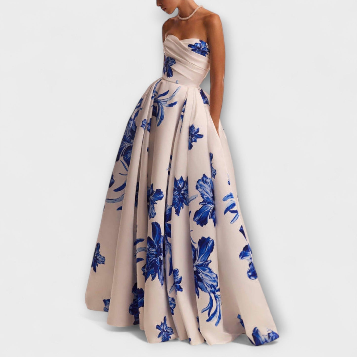 Martha - Schickes Off-Shoulder Blumen-Maxikleid 