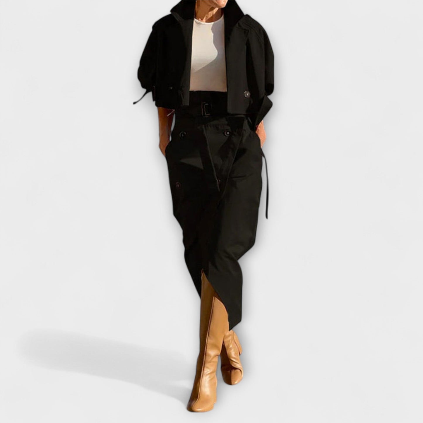 Tilde – Elegantes Set aus Jacke und Midi-Rock mit Taschen