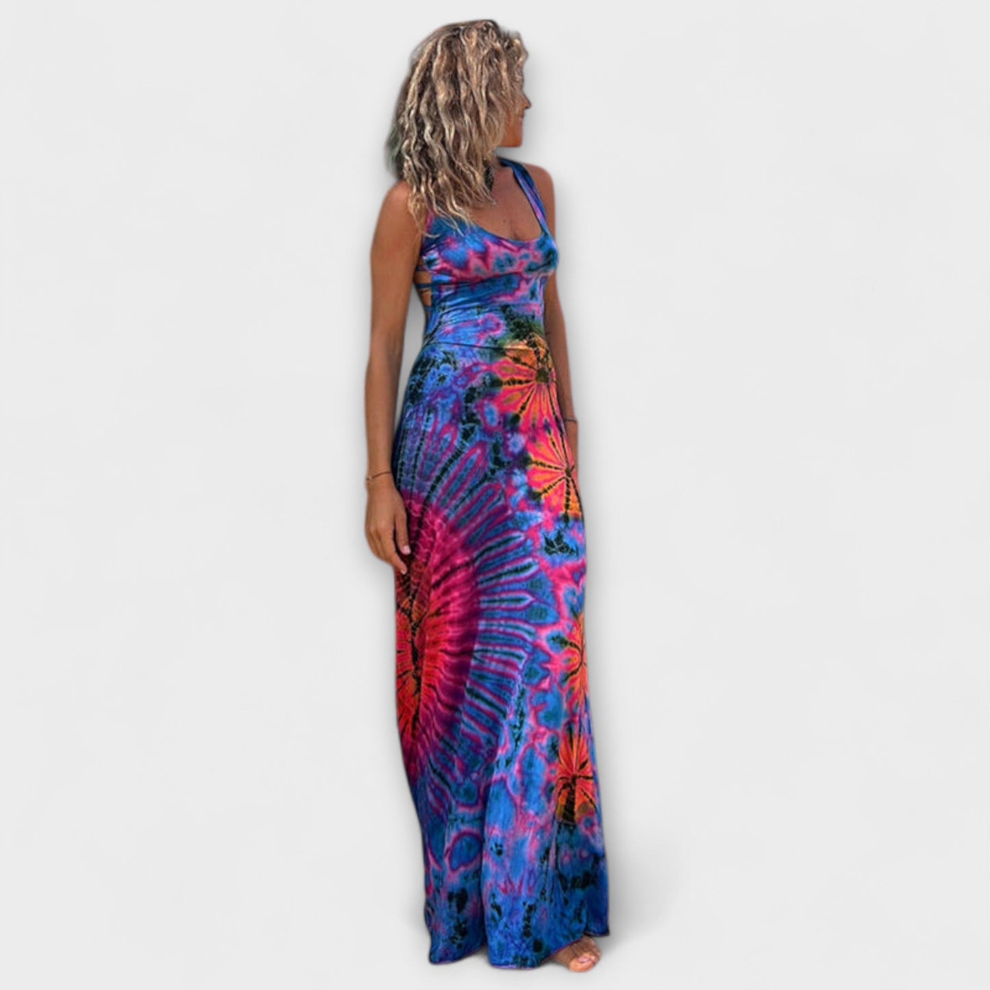 Elisabeth - La Bamba Maxikleid mit Tie-Dye-Print