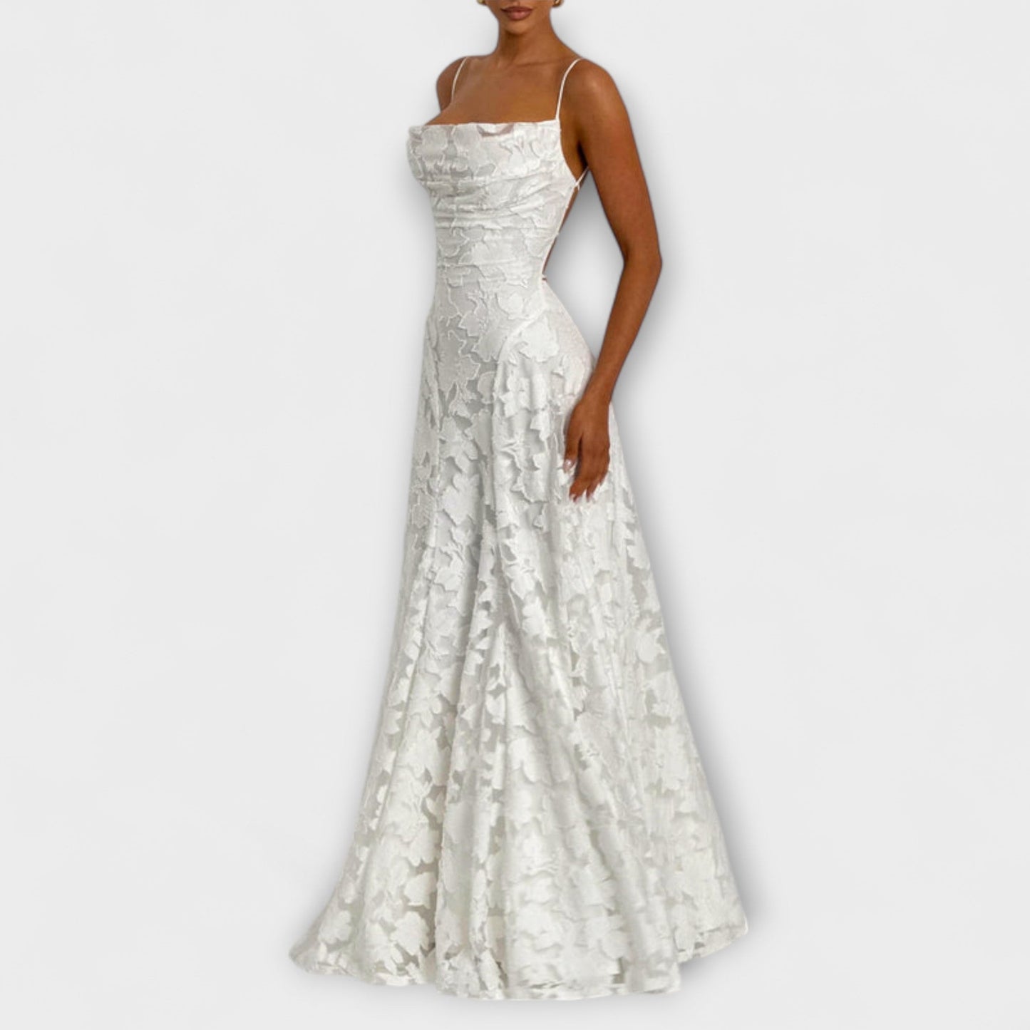 Ragna - Elegantes Jacquard-Maxikleid