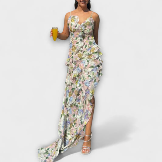 Luise - Rüschenkleid mit Trägerdruck 
