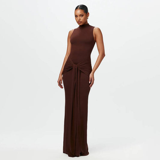 Yasemin - Schickes geknotetes Maxikleid aus fließendem Chiffon