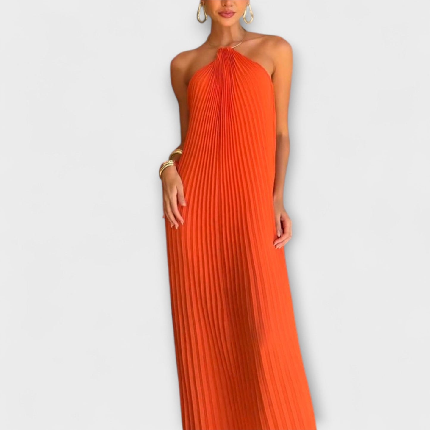 Hildegard - Schickes Kleid mit Plissee-Ausschnitt 