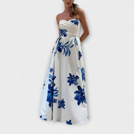 Martha - Schickes Off-Shoulder Blumen-Maxikleid 
