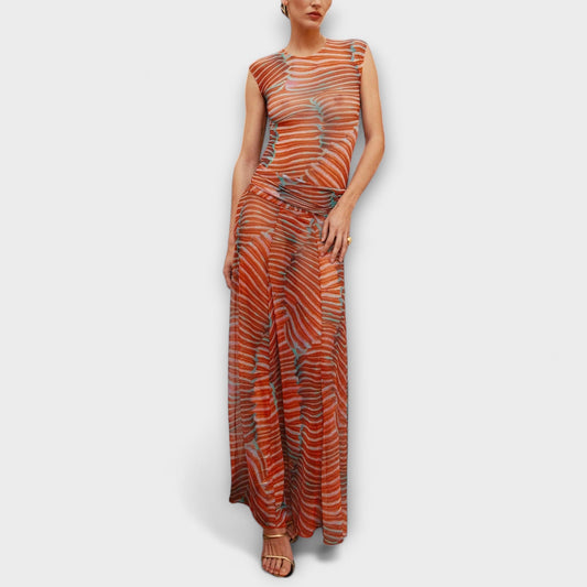 Phoenix - Schimmernder Wellen Mesh Bodysuit