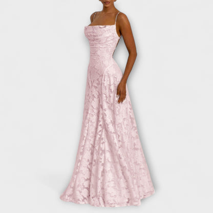 Ragna - Elegantes Jacquard-Maxikleid