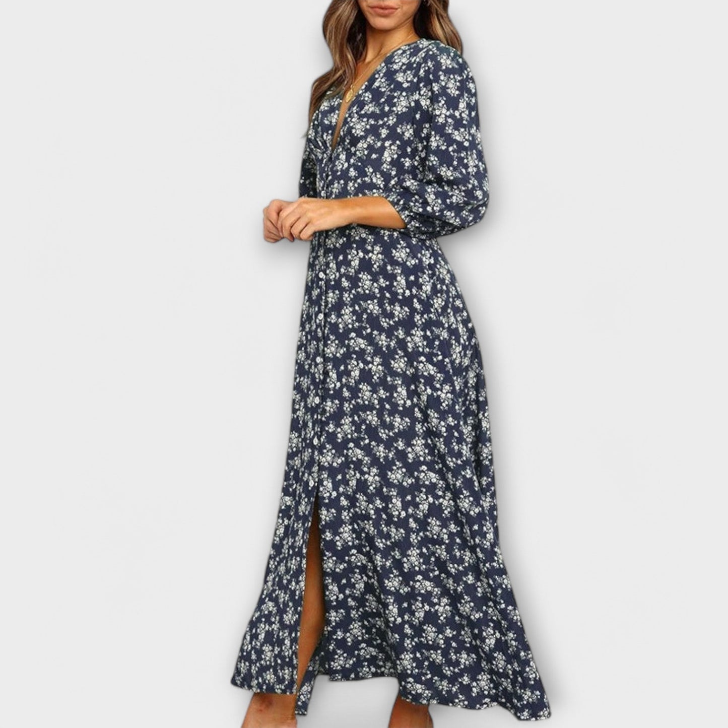 Ottilia - Blumenmuster Maxikleid für Damen