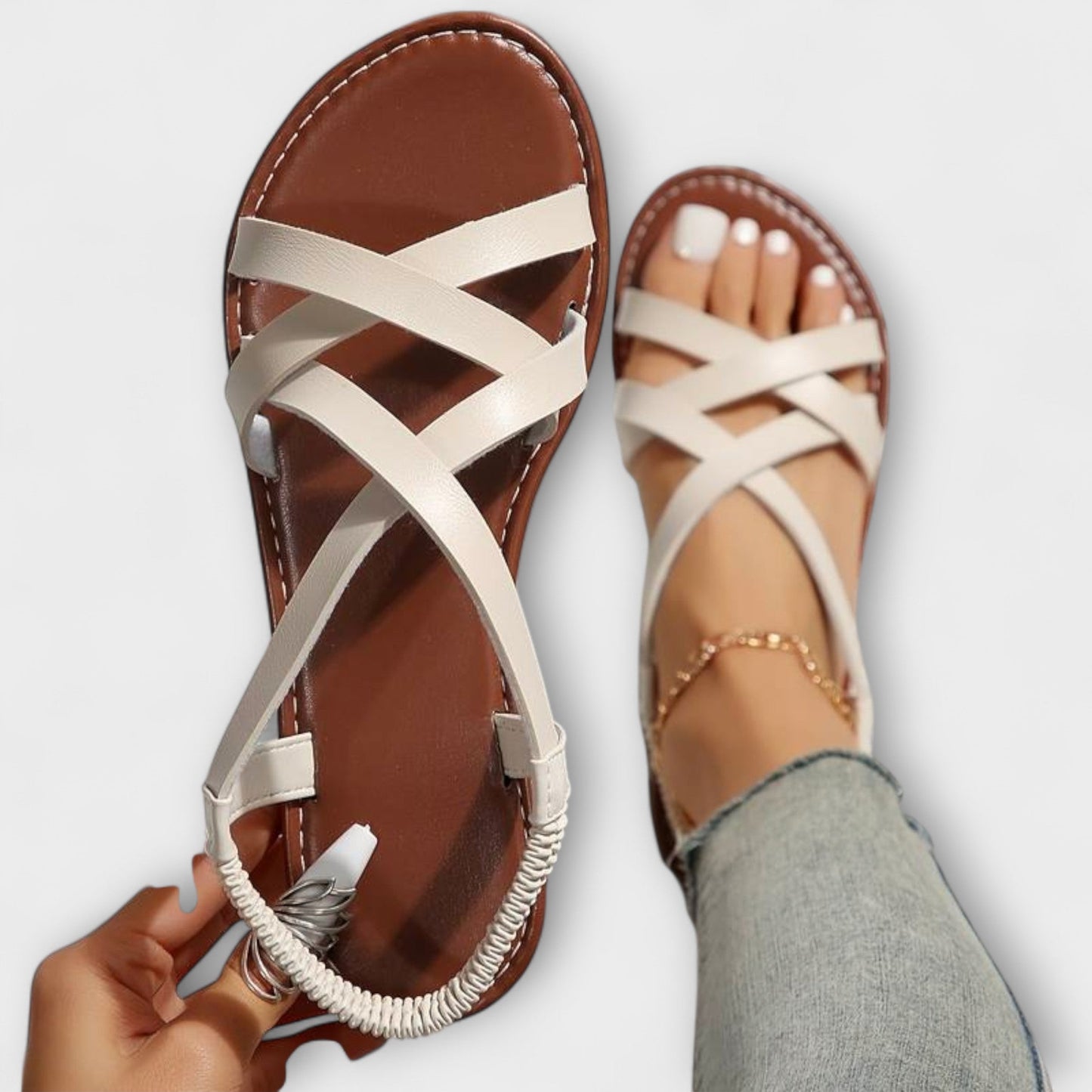 Carola - Damen Sandalen mit leichten Kreuzriemen 