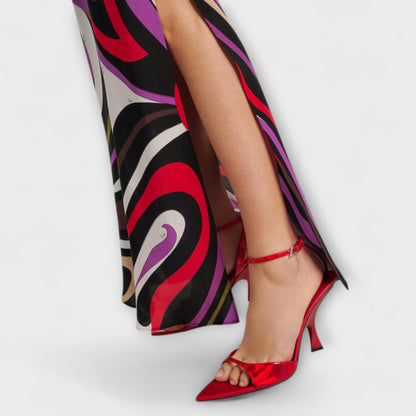 Anja - Maxi-Kleid im Marmor-Druck 