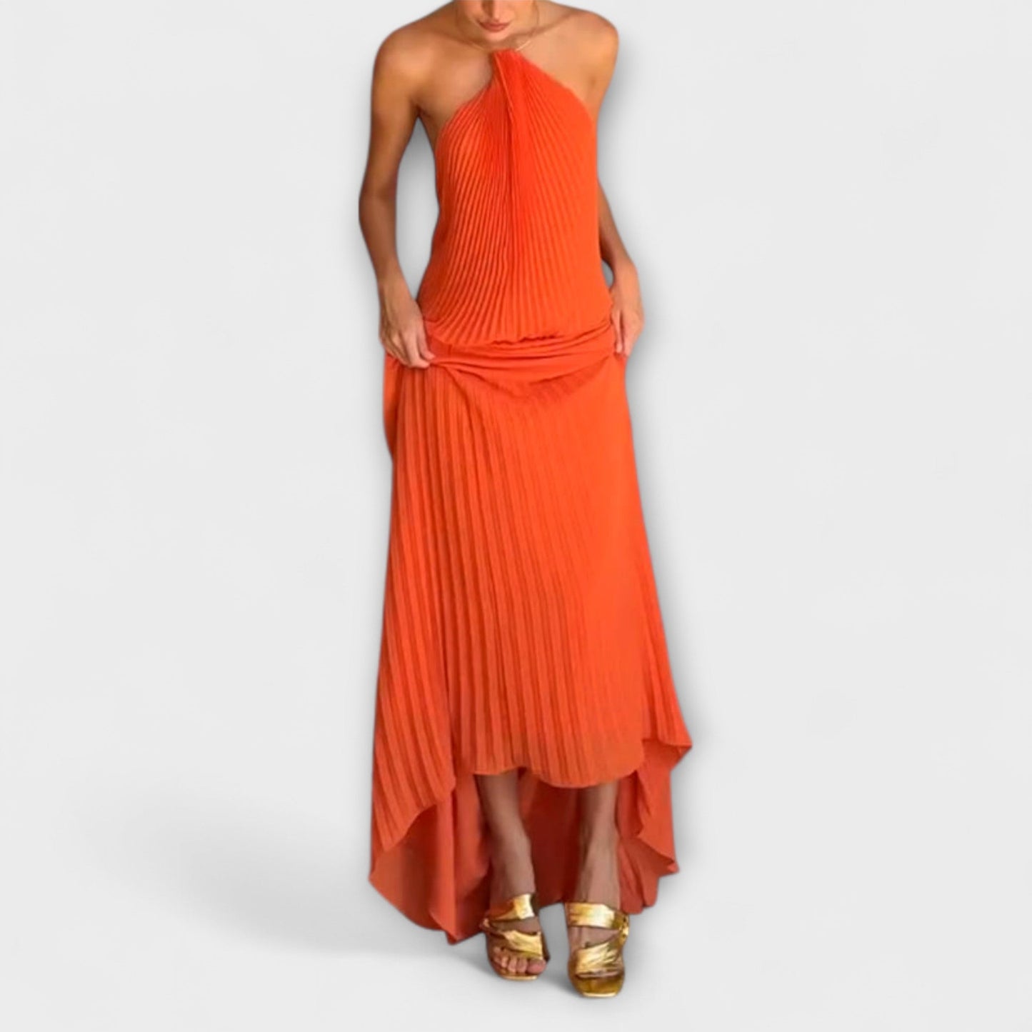 Hildegard - Schickes Kleid mit Plissee-Ausschnitt 