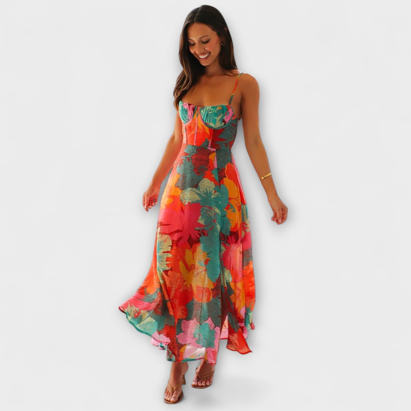 Heidrun - Blumendruck-Trägerkleid für Damen - Stilvoll und Verführerisch