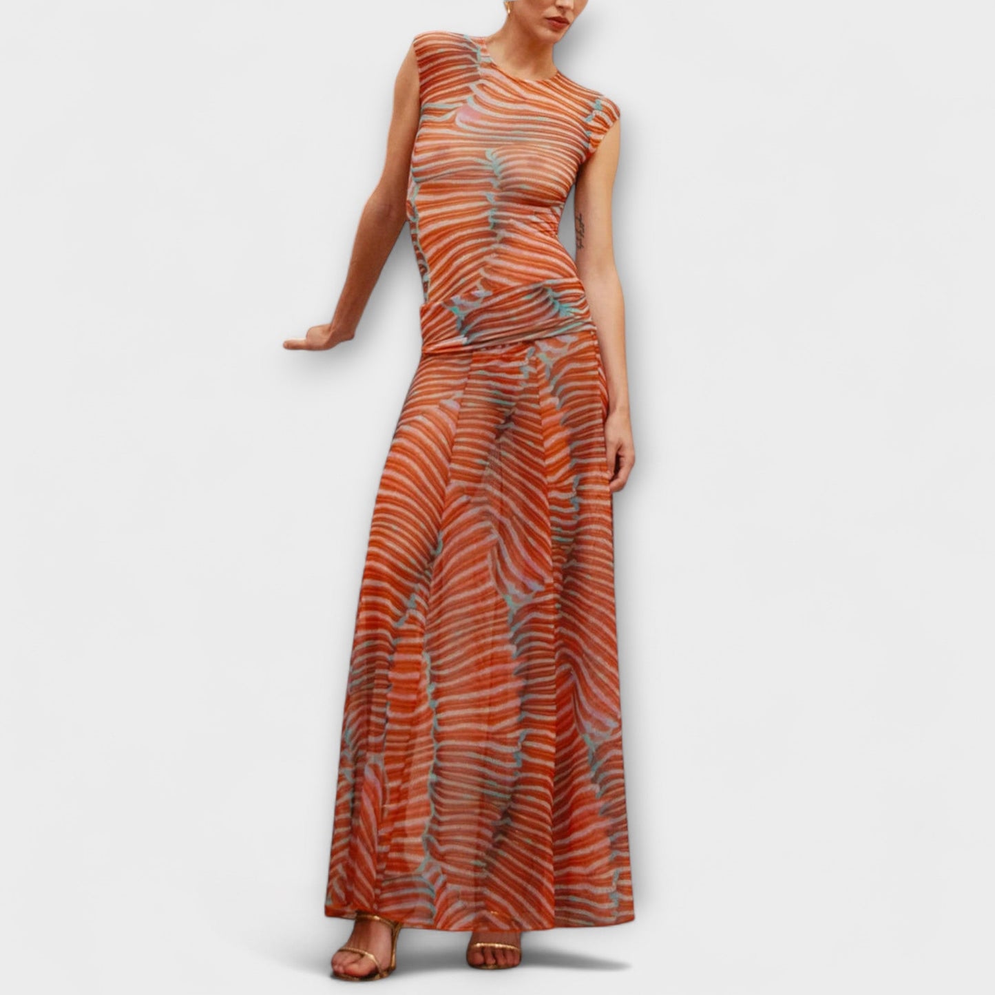 Phoenix - Schimmernder Wellen Mesh Bodysuit
