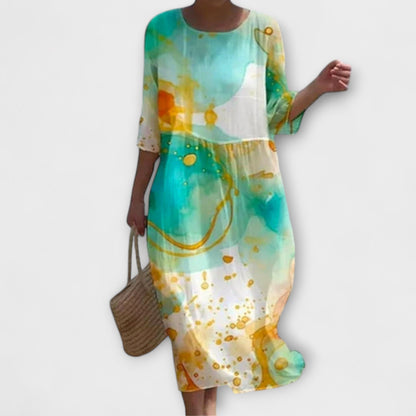 Anka - Stilvolles Floral-Maxikleid 