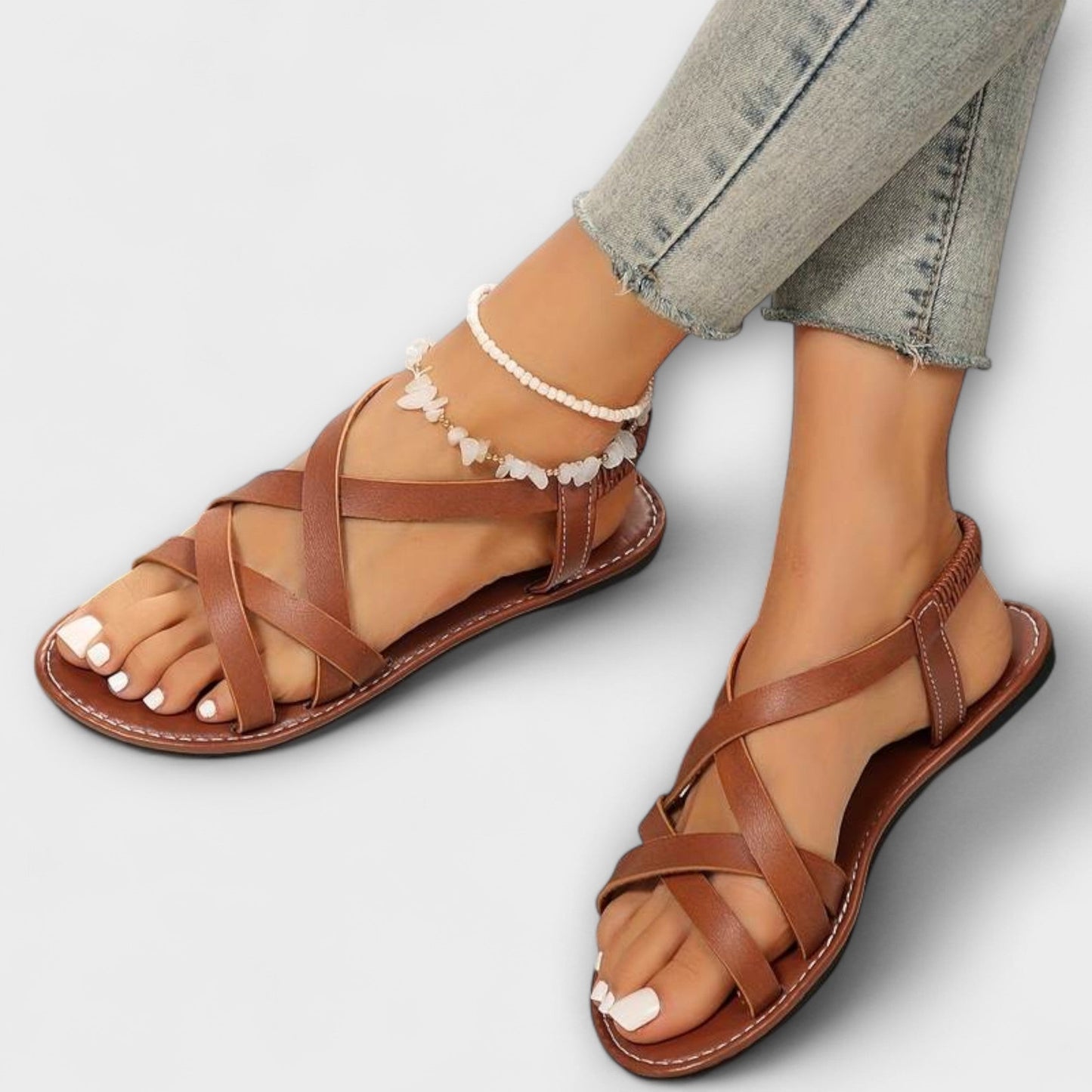 Carola - Damen Sandalen mit leichten Kreuzriemen 