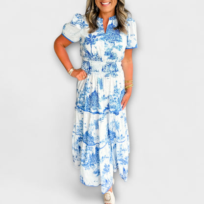 Sofia - Zeitloses Toile Maxi-Kleid