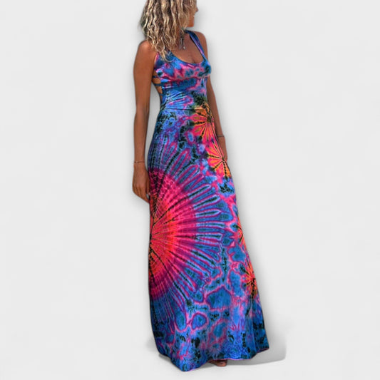 Elisabeth - La Bamba Maxikleid mit Tie-Dye-Print