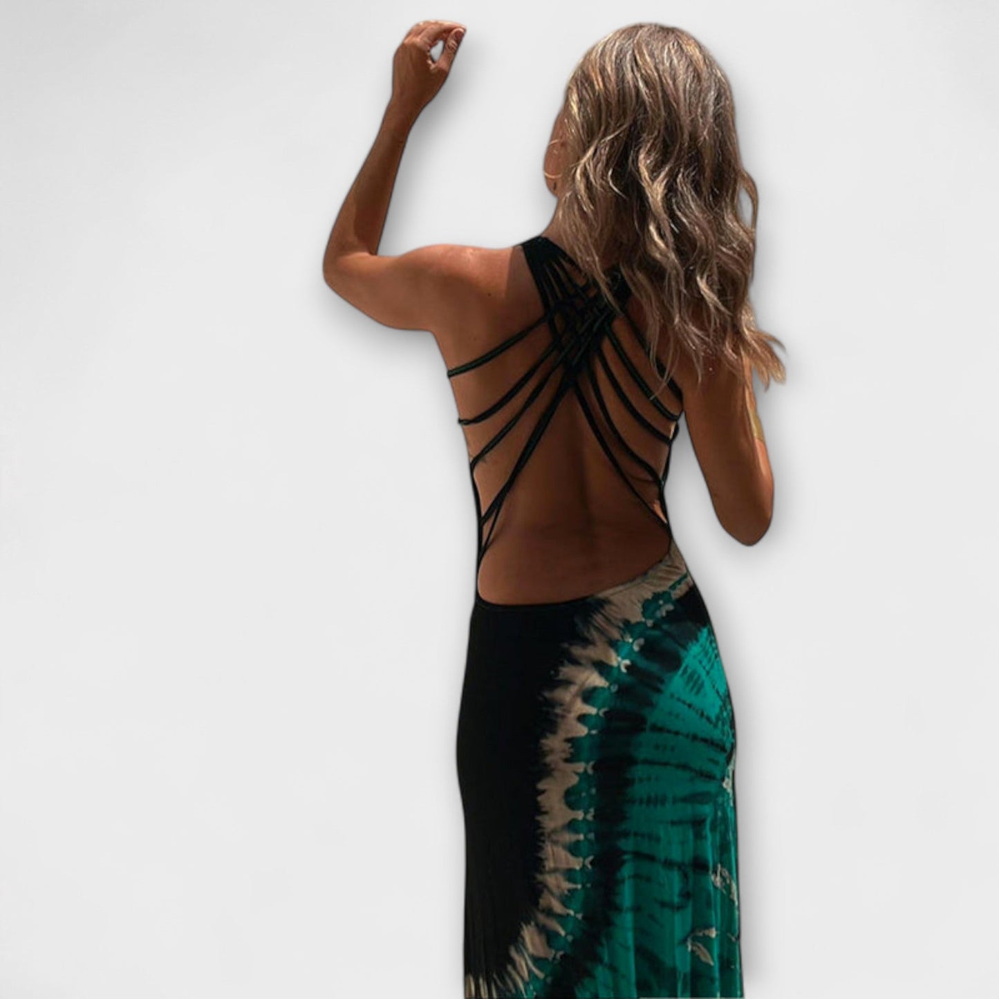 Gisela - Maxikleid mit Sternenhimmel-Tie-Dye 