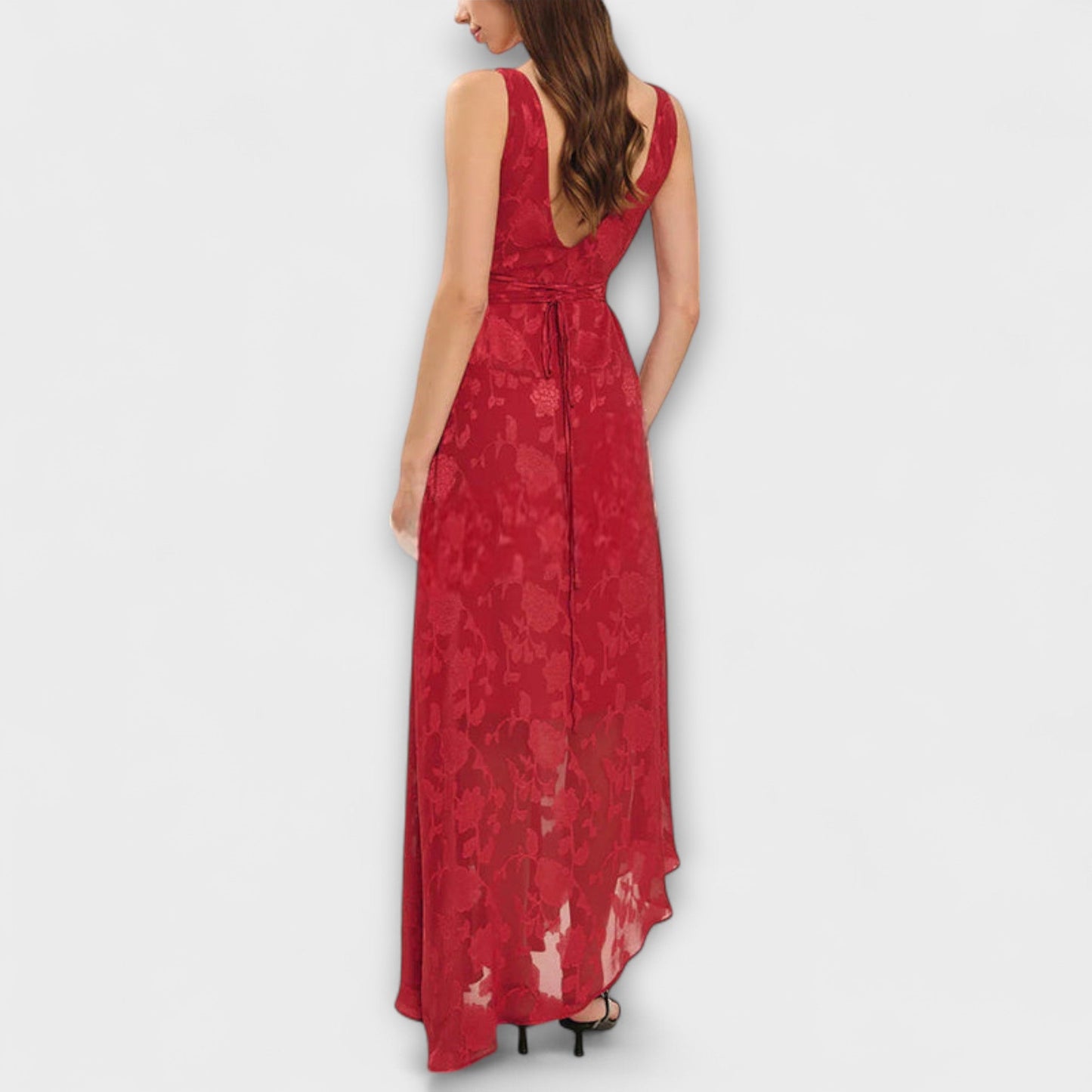 Samira - Elegantes Rückenfreies Schnür-Jacquard-Maxikleid