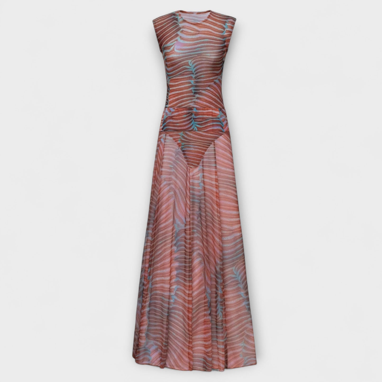 Phoenix - Schimmernder Wellen Mesh Bodysuit