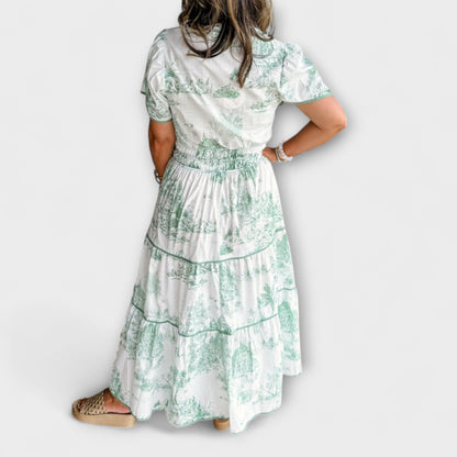 Sofia - Zeitloses Toile Maxi-Kleid
