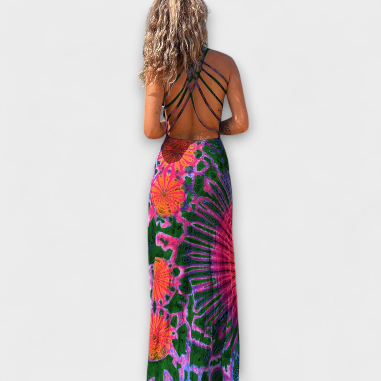 Elisabeth - La Bamba Maxikleid mit Tie-Dye-Print