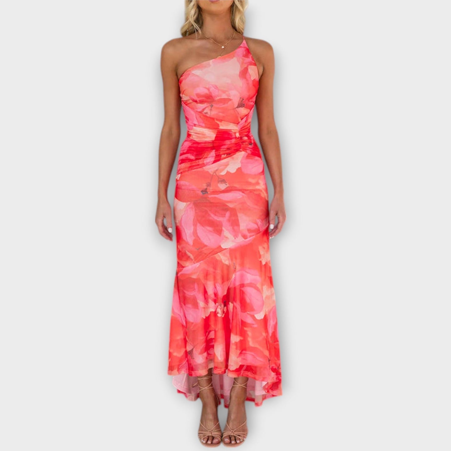 Heike - Maxikleid mit einseitiger Raffung 