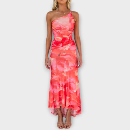 Heike - Maxikleid mit einseitiger Raffung 