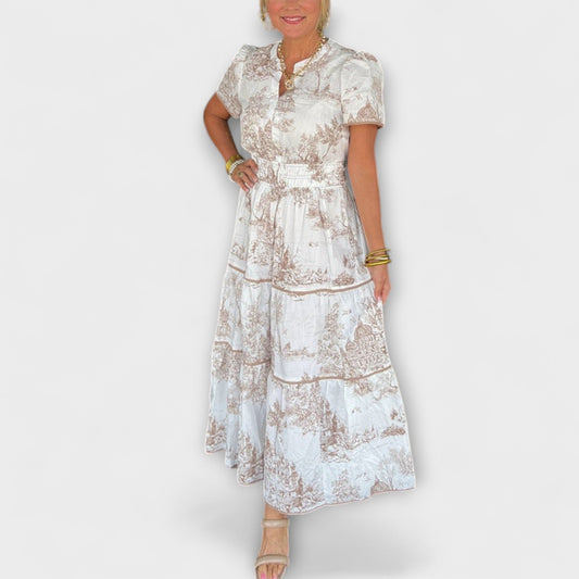 Sofia - Zeitloses Toile Maxi-Kleid