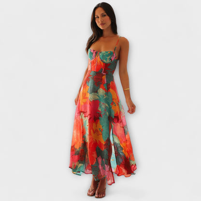 Heidrun - Blumendruck-Trägerkleid für Damen - Stilvoll und Verführerisch