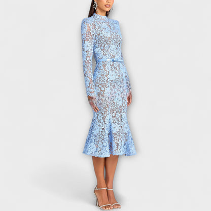 Martha – Elegantes Midi-Kleid aus floraler Spitze 