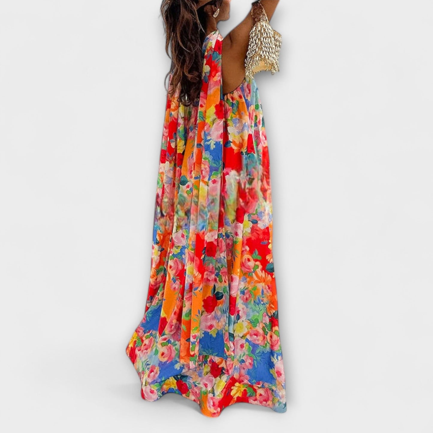 Selma – Off-Shoulder-Maxikleid mit Blumenmuster 
